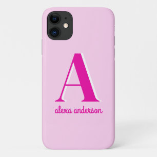 Hot Pink Retro Dolly Monogram Case-Mate iPhone Case
