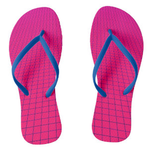 Hot Pink Retrowave Grid Flip Flops