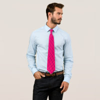 Hot Pink Retrowave Grid Neck Tie