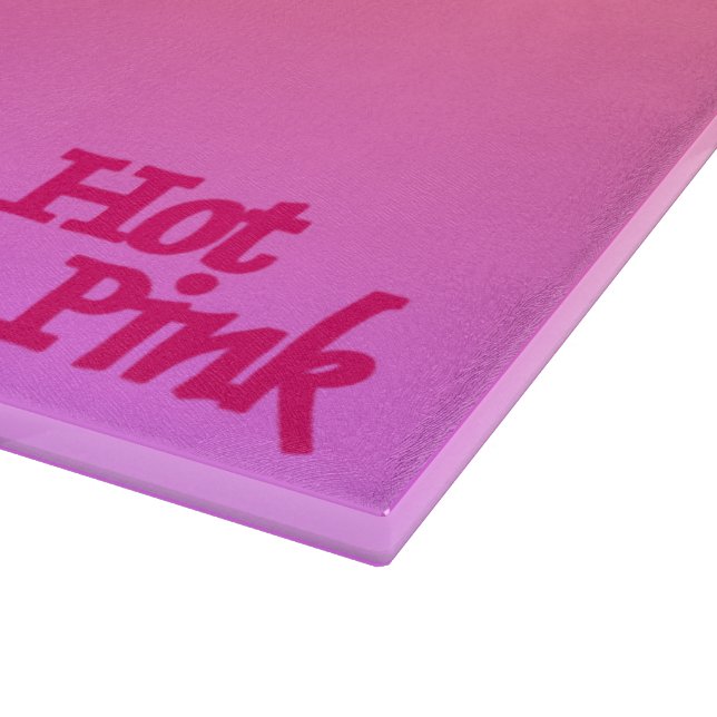 Hot Pink reverse glass cutting board (Corner)