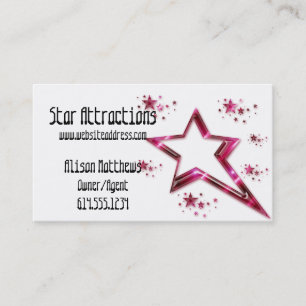 Hot Pink Rising Stars :: Party/Arts/Agent Business Business Card