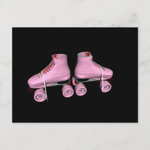 Hot Pink Roller Skates Postcard