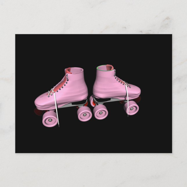 Hot Pink Roller Skates Postcard (Front)
