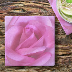 Hot pink rose flower bold simple chic photography stone coaster