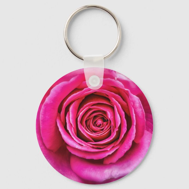 Hot Pink Rose Key Ring (Front)
