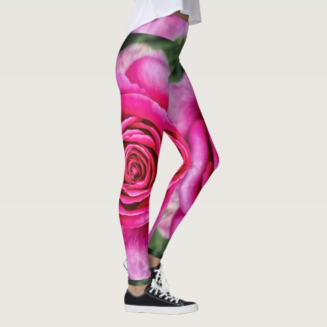 Hot Pink Rose Leggings (Right)
