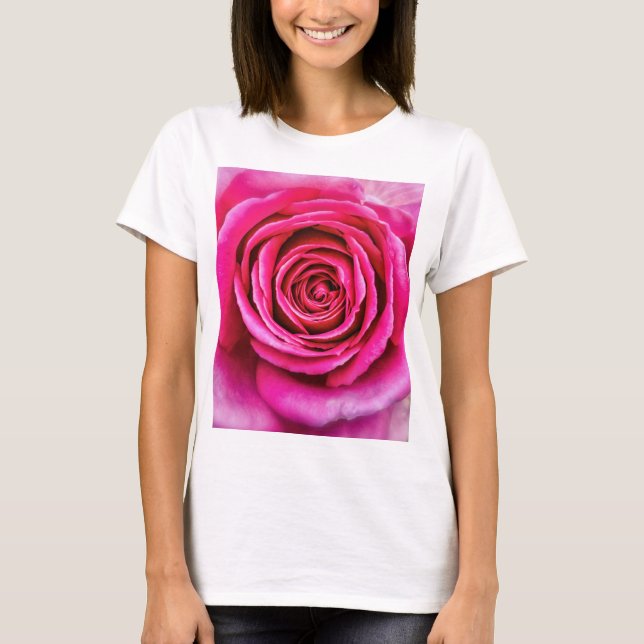 Hot Pink Rose T-Shirt (Front)