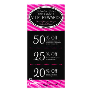 Hot Pink Salon Coupons Rack Card