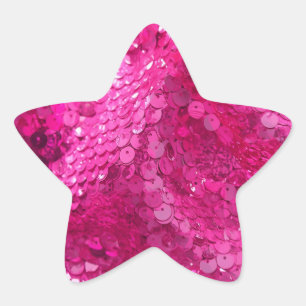 Hot Pink Sequin  Star Sticker