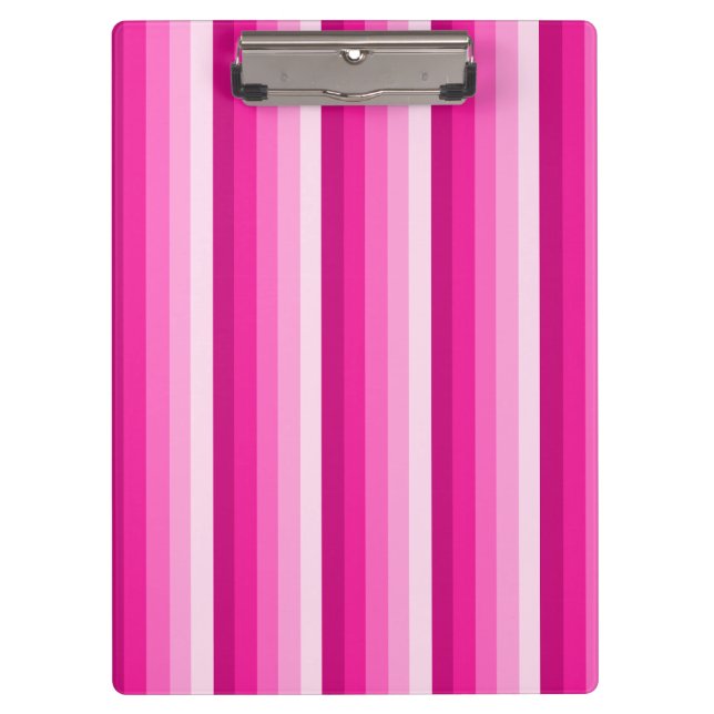 Hot pink shadow stripes clipboard (Front)