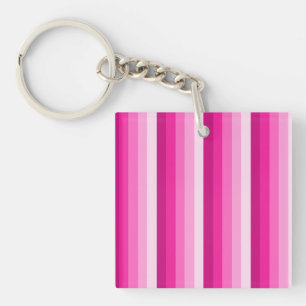 Hot pink shadow stripes key ring
