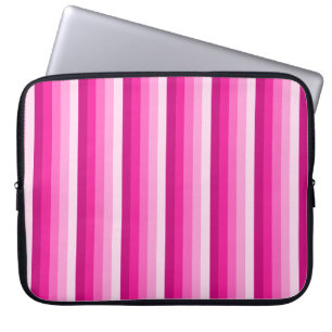 Hot pink shadow stripes laptop sleeve