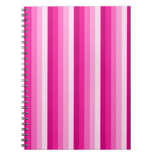 Hot pink shadow stripes notebook