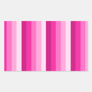 Hot pink shadow stripes rectangular sticker