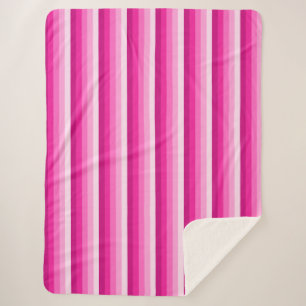 Hot pink shadow stripes sherpa blanket