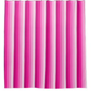 Hot pink shadow stripes shower curtain