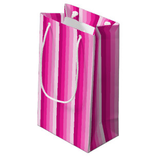 Hot pink shadow stripes small gift bag