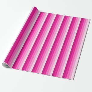Hot pink shadow stripes wrapping paper