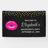 Hot Pink Shiny Lips on Black Bachelorette