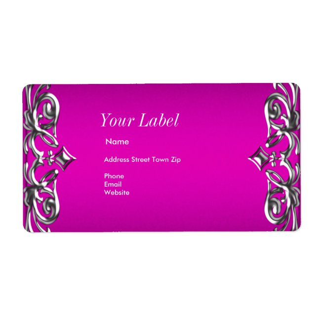 Hot Pink Silver Label Address (Front)