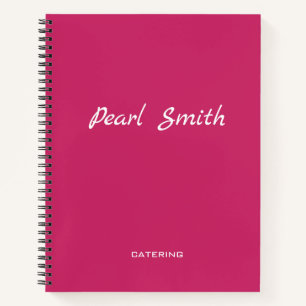 Hot pink simple business notebook