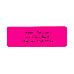 Hot Pink Simple Plain Return Address Labels