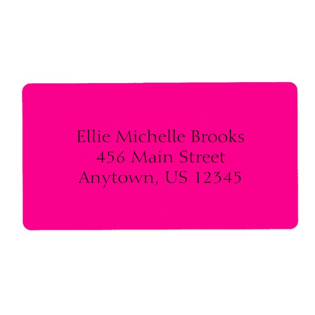 Hot Pink Simple Plain Shipping Labels (Front)