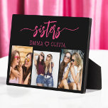 Hot Pink Sisters 3 Photo Collage Keepsake Gift Plaque<br><div class="desc">Celebrate sisterhood with the Sisters 3 Photo Collage Keepsake Gift Plaque. This personalised plaque features a beautifully arranged collage of three cherished photos, capturing unforgettable moments together. Crafted from high-quality materials, it’s perfect for displaying on a desk, shelf, or wall. The heartfelt design adds a loving touch, making it an...</div>