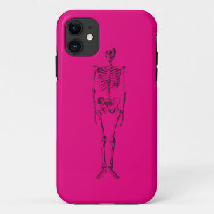 hot pink skeleton iphone case
