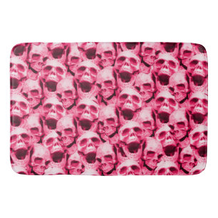 Hot Pink Skulls Bath Mat