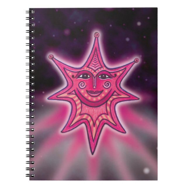 Hot Pink Smiling Star Notebook (Front)