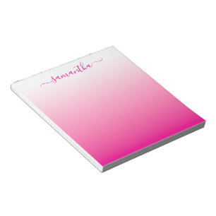 Hot Pink Smooth Gradient Girly Signature Notepad
