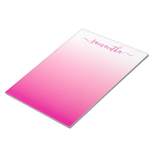 Hot Pink Smooth Gradient Girly Signature Notepad