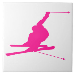 Hot Pink Snow Ski Tile