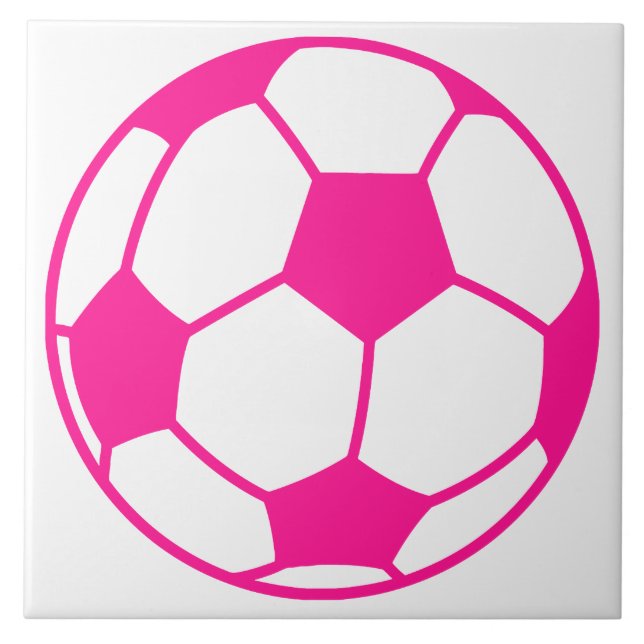 Hot Pink Soccer Ball Tile (Front)