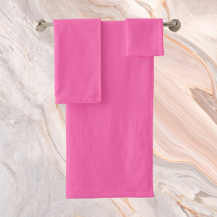 Hot Pink Solid Color Bath Towel Set