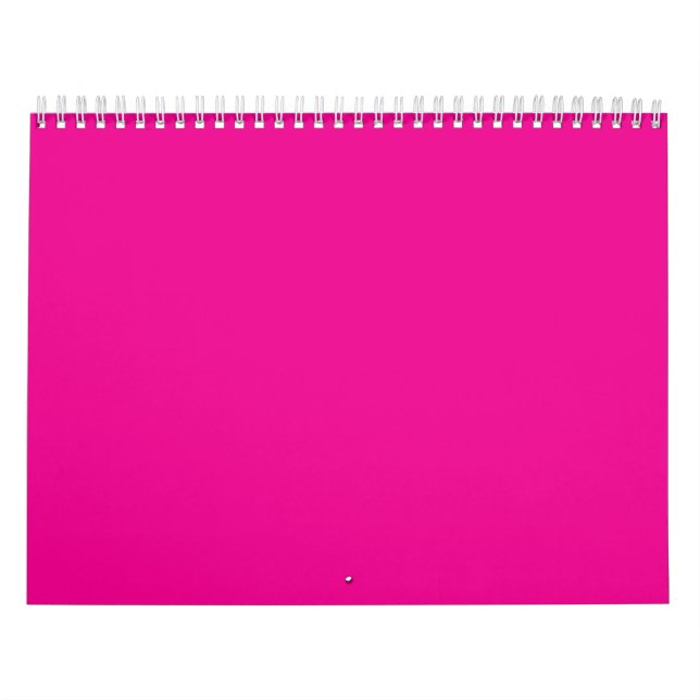 Hot Pink Solid Colour Background | Vibrant Design Calendar (Cover)