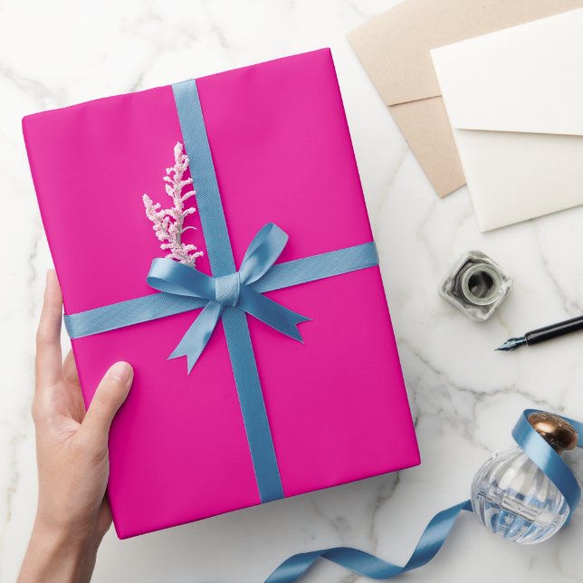 Hot Pink Solid Colour Elegant Wrapping Paper (Gifting)