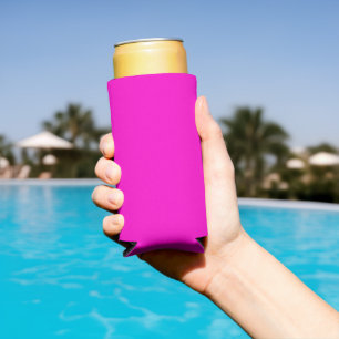 Hot Pink Solid Colour Seltzer Can Cooler