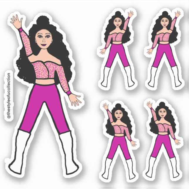 Hot Pink Spark  Dancer Stickers #2 (Front)