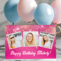 Hot Pink Sparkle Girls Photo Birthday Party
