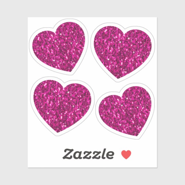 Hot pink sparkles faux glitter heart (Sheet)