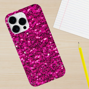 Hot pink sparkles faux glitter iPhone 13 case