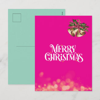 Hot pink sparkling Christmas card ♡