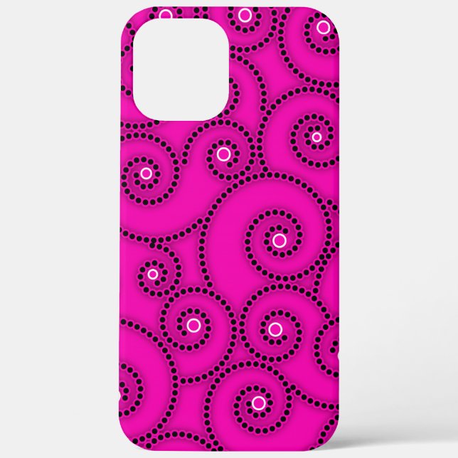Hot Pink Spiral Phone Case (Back)