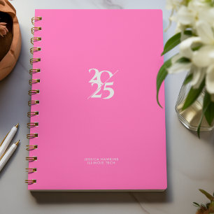 Hot Pink Split Year Spiral Weekly Planner
