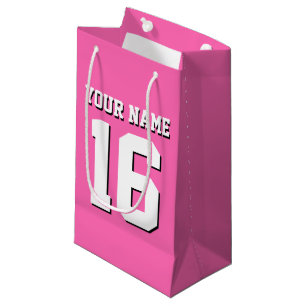 Hot Pink Sporty Team Jersey Small Gift Bag