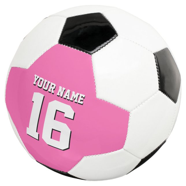 Hot Pink Sporty Team Jersey Soccer Ball (Three Quarter)
