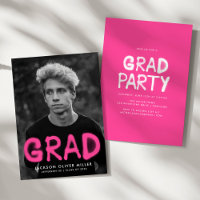 Hot Pink Spray Paint Photo Graduation Party