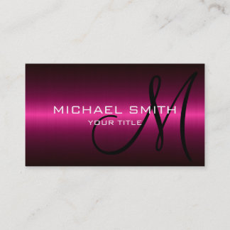 Hot Pink Stainless Metal Professional Business Card
